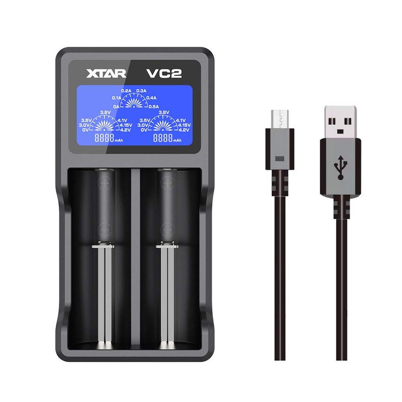 XTAR VC2 Charger with LCD Display Screen - Image 1